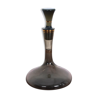 Black glass decanter, Poland, 1960s