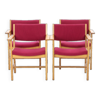 4 Wegner oak armchairs produced by Getama