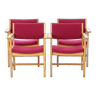 4 fauteuils Wegner en chêne édités par Getama