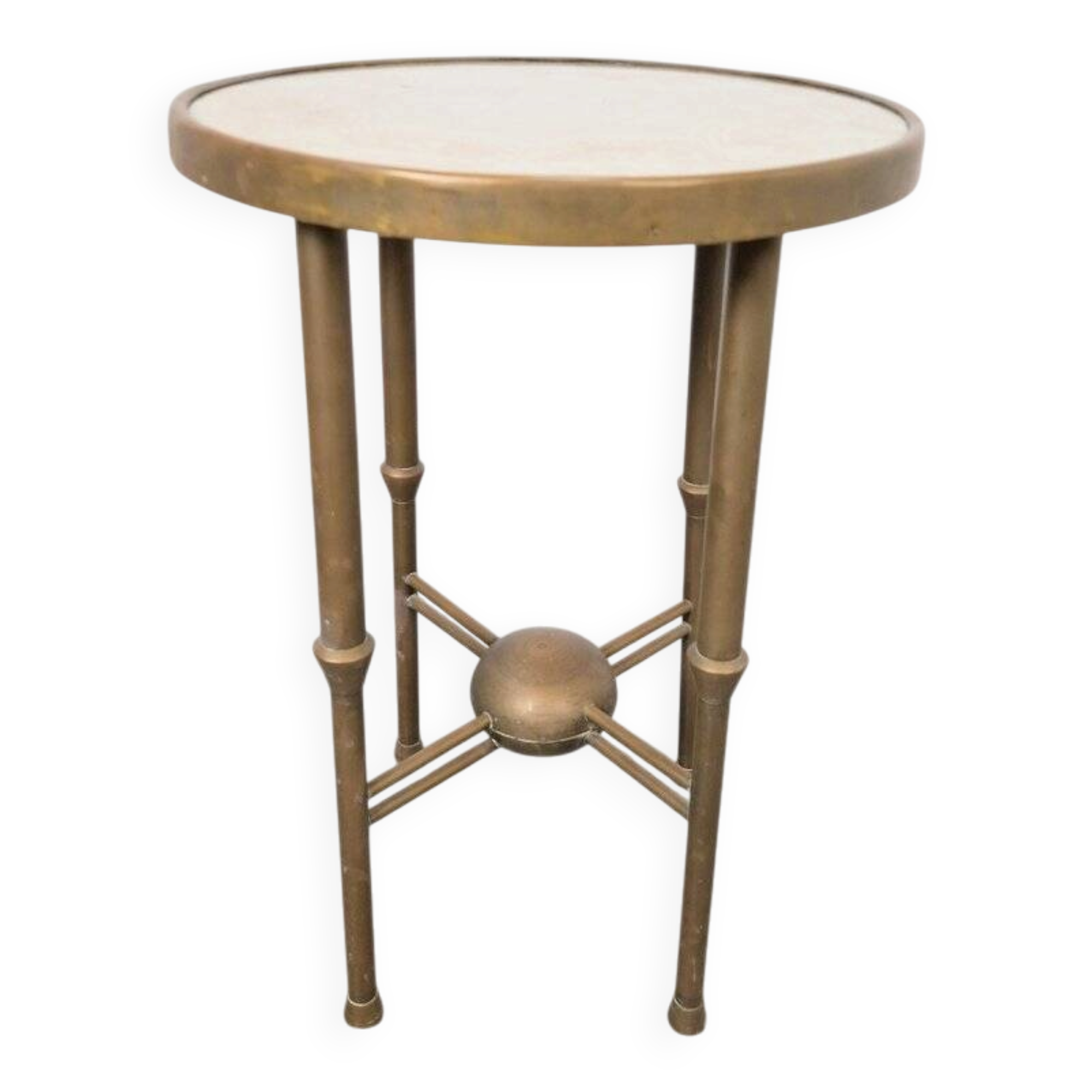 Table d'appoint ronde en cuivre Art Déco par P. Cool, 1933