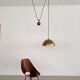 Florian Schulz Brass Pendant with Rotary Wheels and Counterweigh