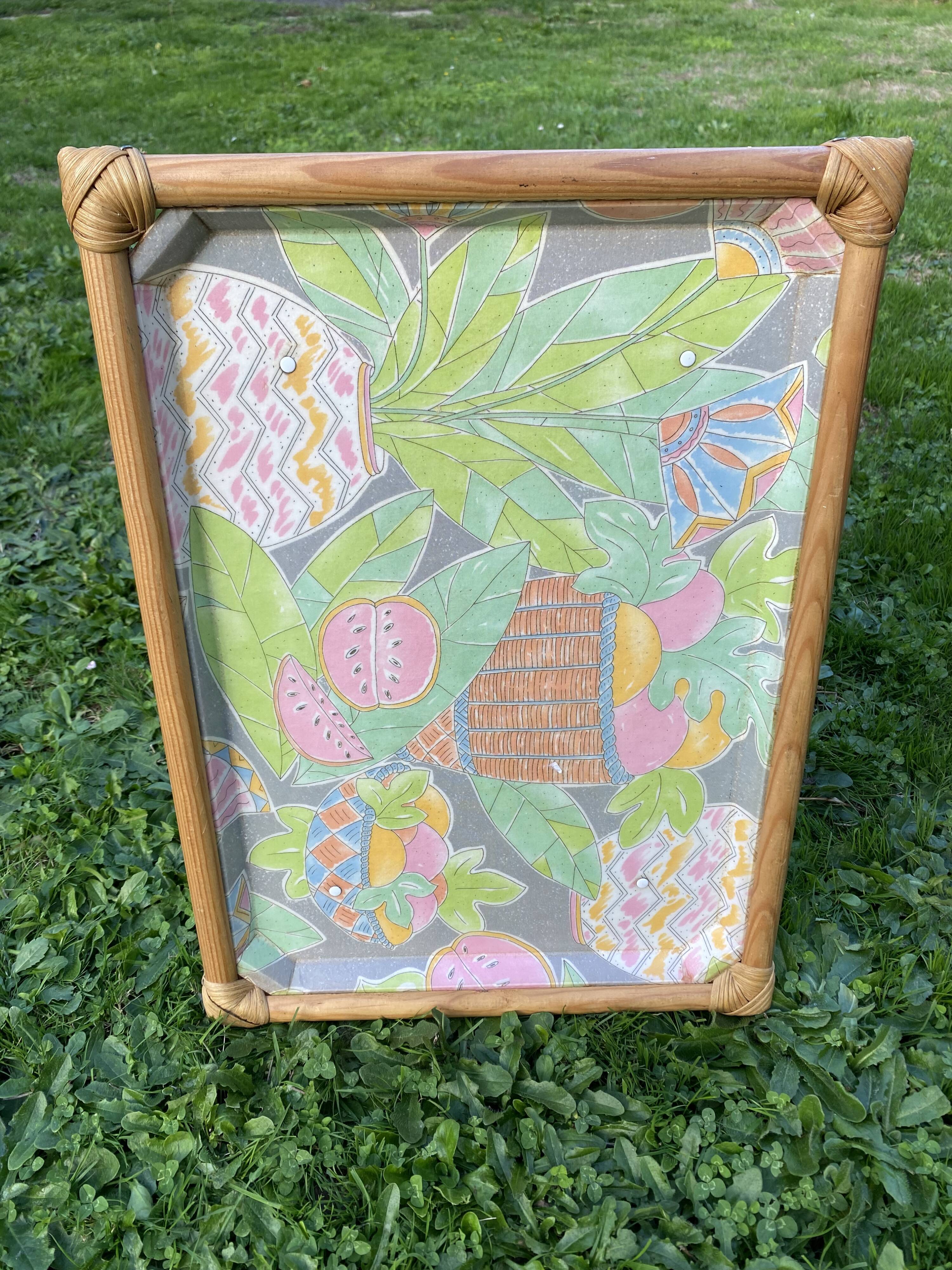 Breakfast tray on vintage stand
