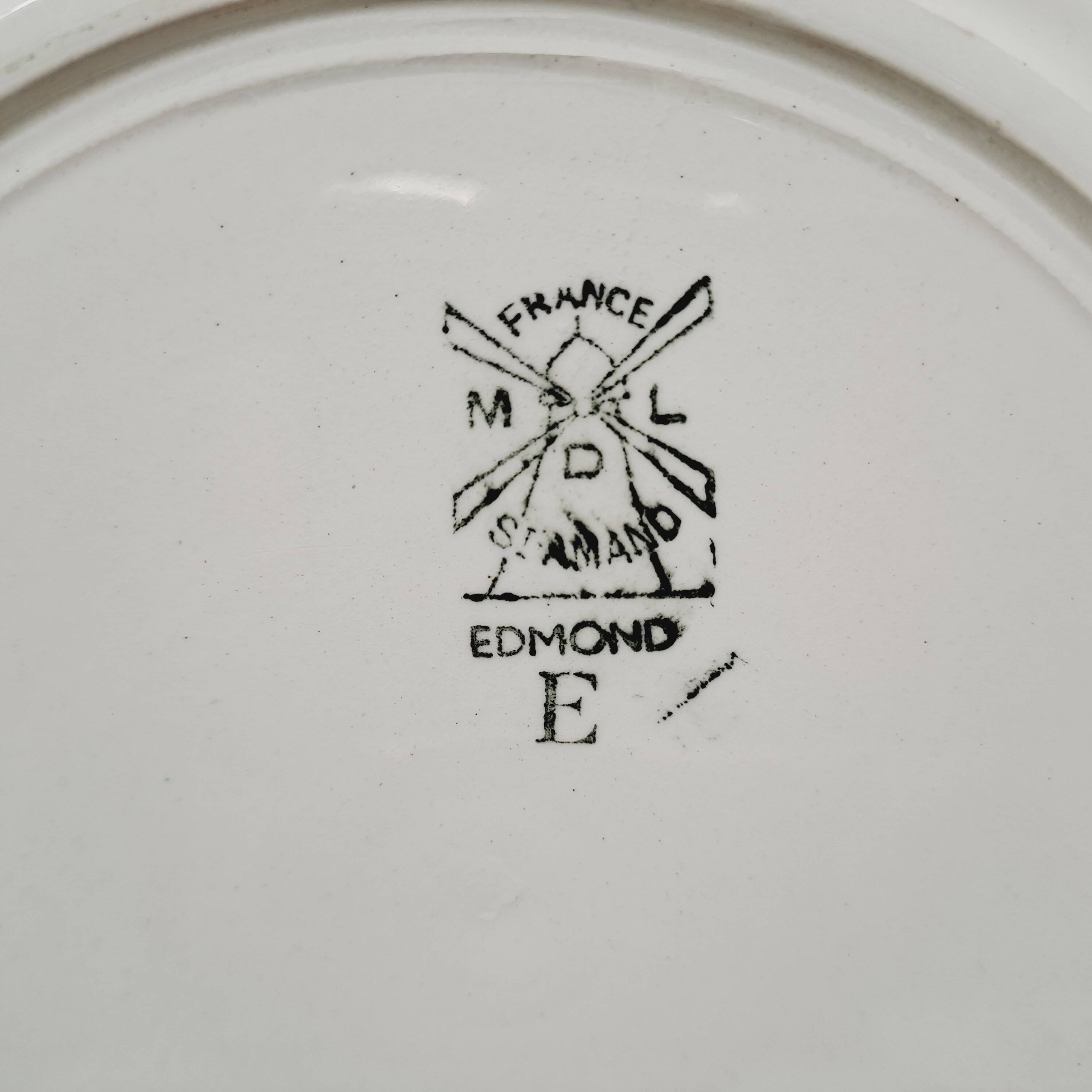 Set of 5 blue flower dinner plates