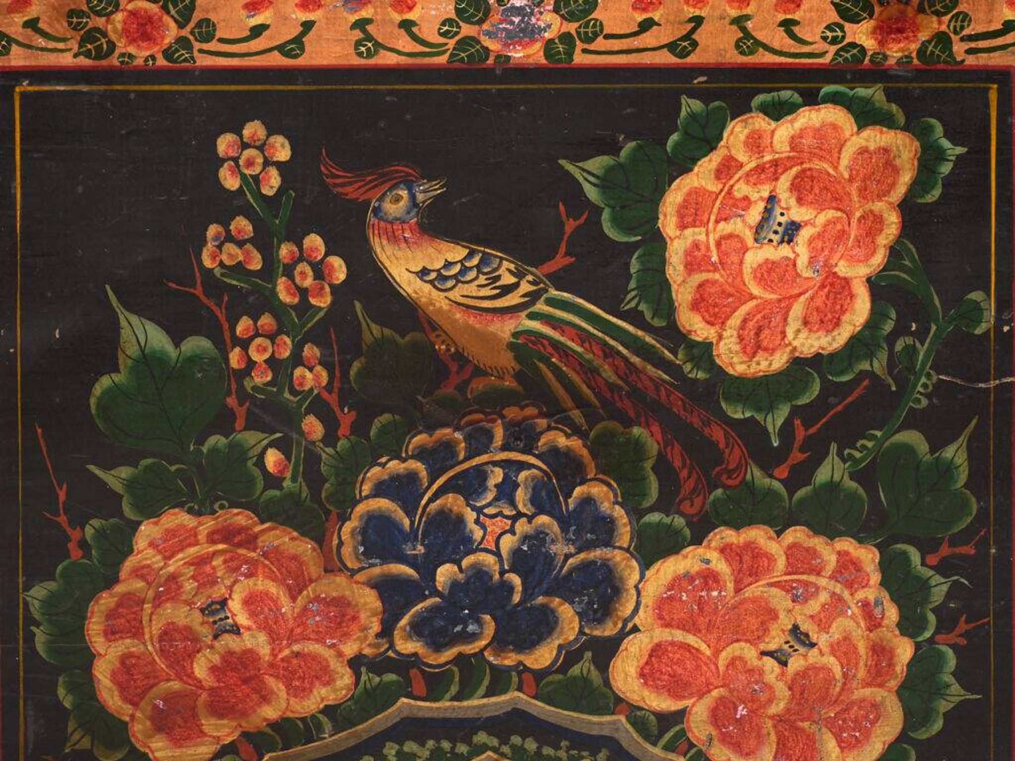 Antique Chinese chest painted in pine wood – China, circa 1900