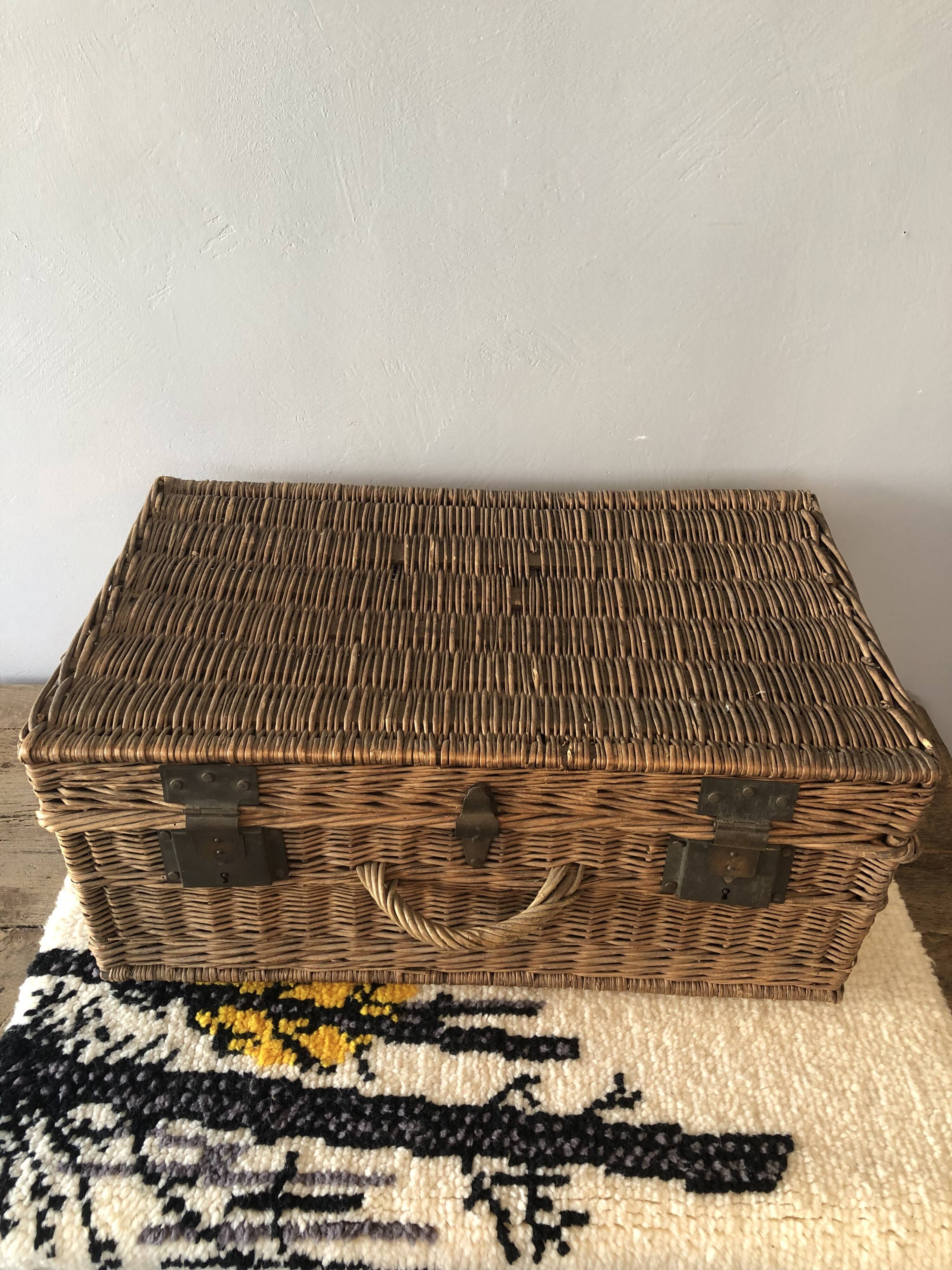 Old rattan trunk