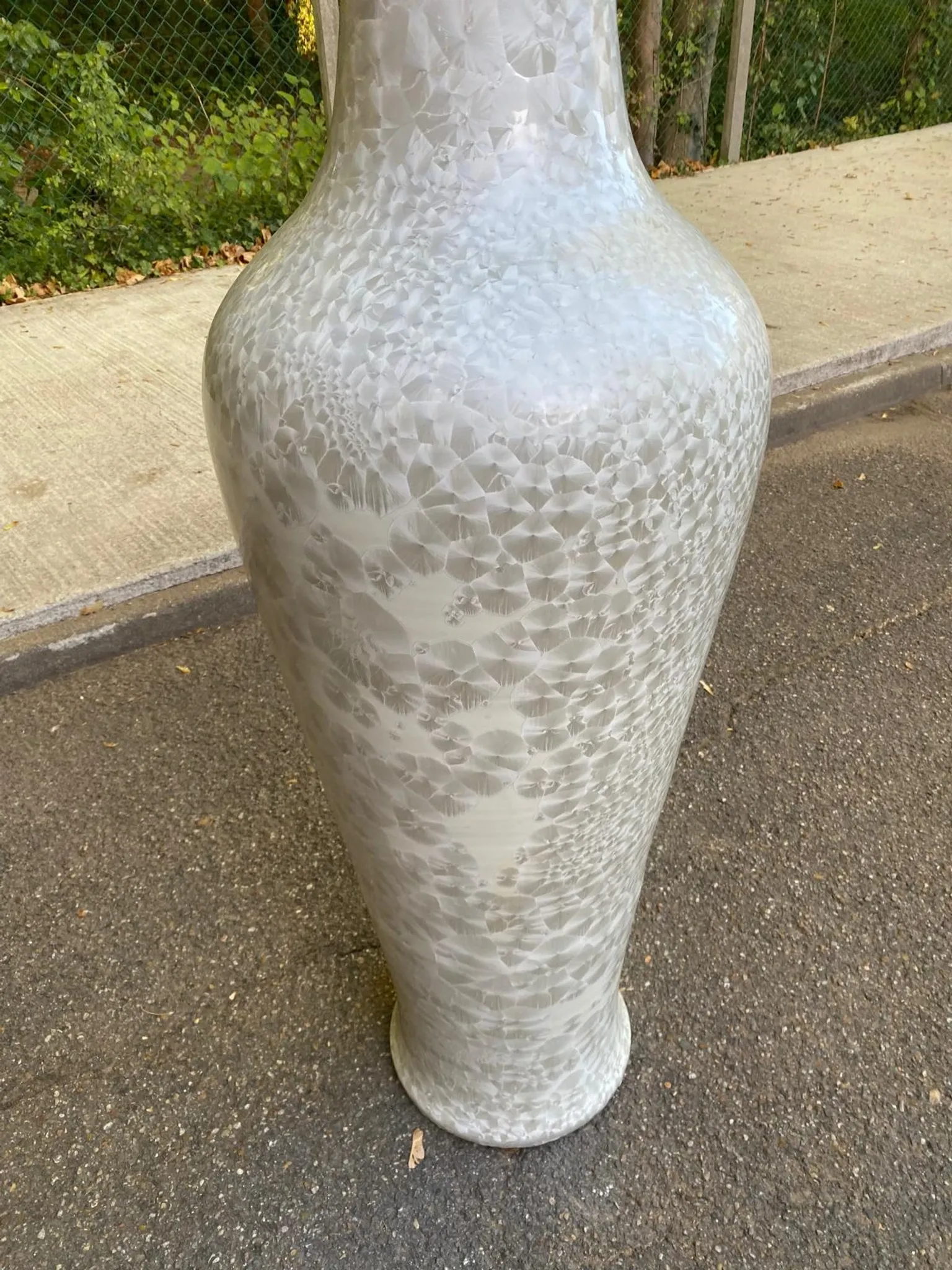 Large floor vase Amphora 137 cm ceramic with pearlescent crystallised glaze.