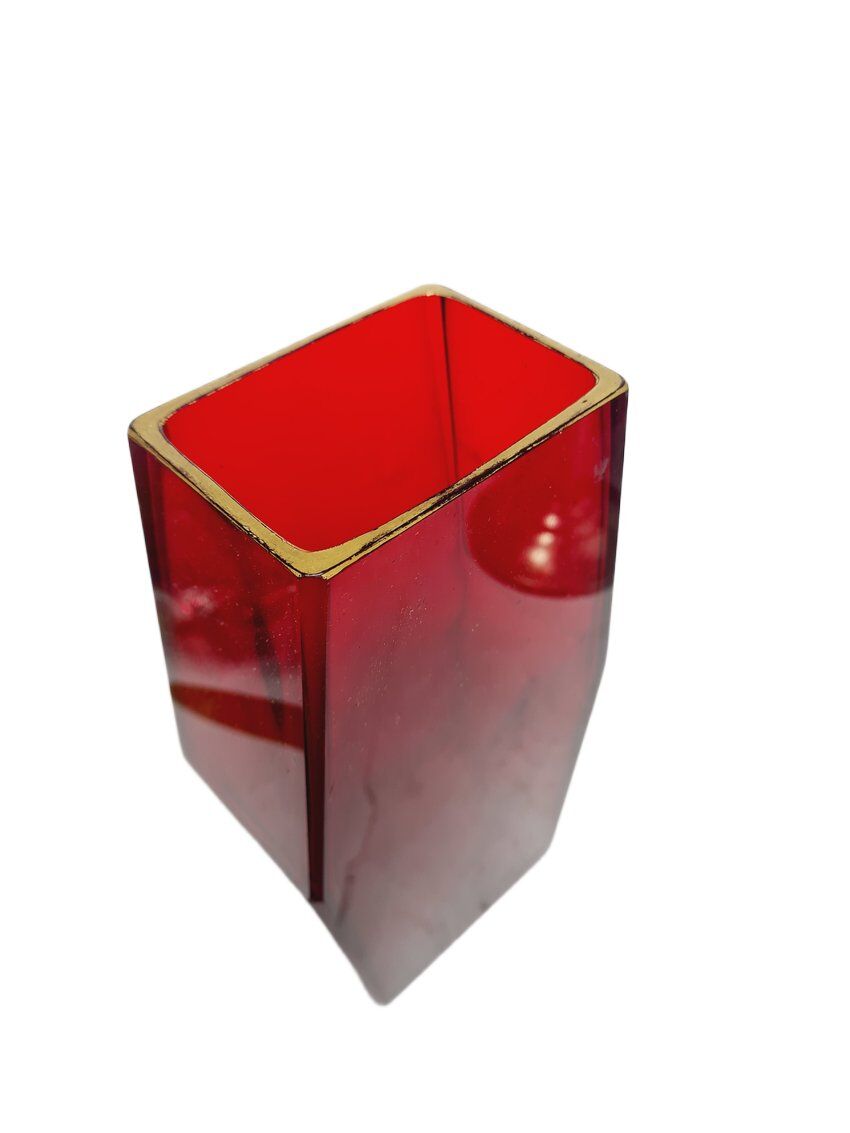 Art Deco glass vase by Joseph Hoffmann from Moser, Czechoslovakia, 1930s