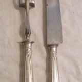 Couverts de service a decouper la viande en met.argente  style art nouveau jugenstyl