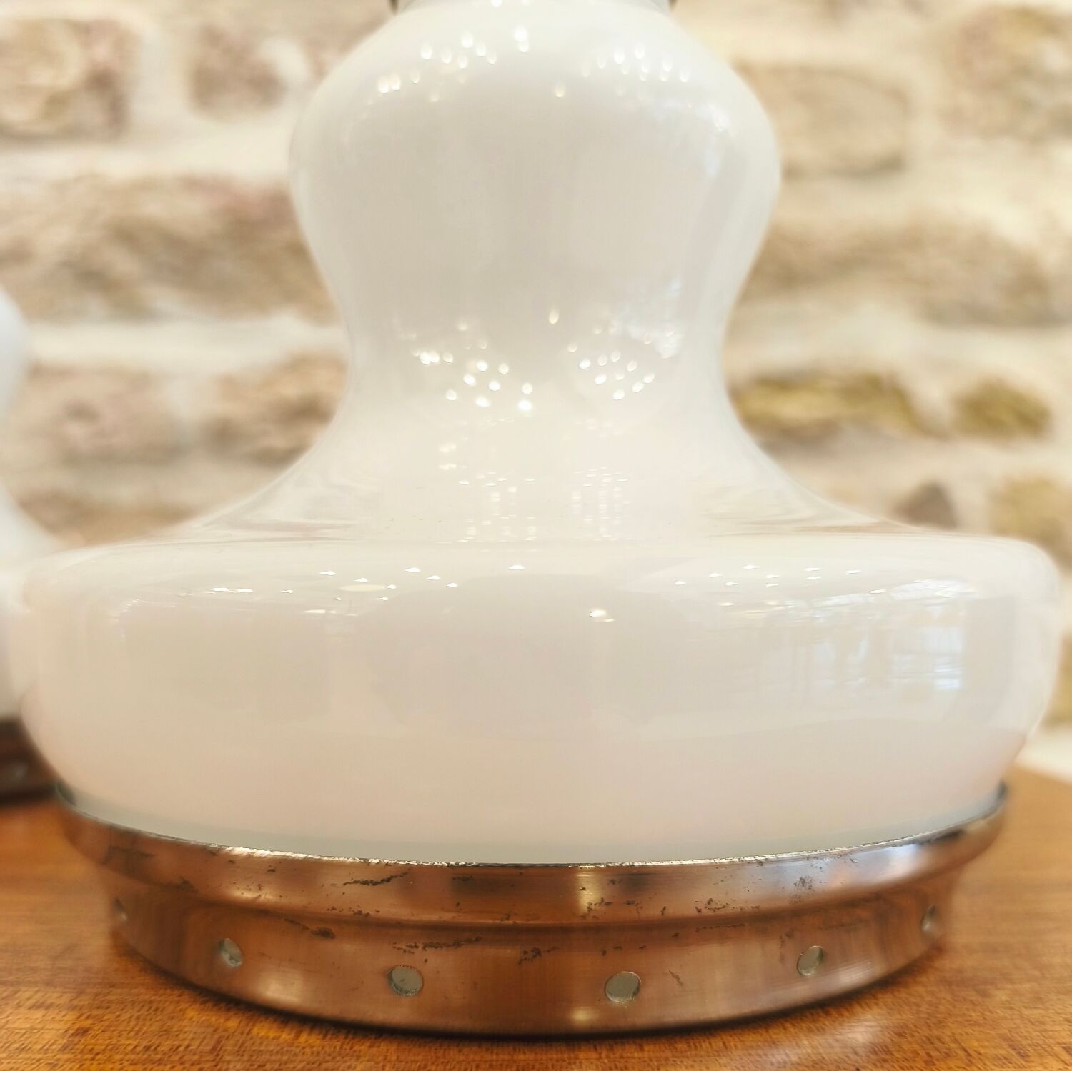 Pair of glass table lamps, Italy, 1960