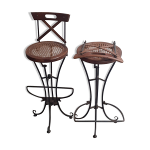Tabourets en fer forgé assise