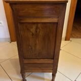 Wood and marble bedside table