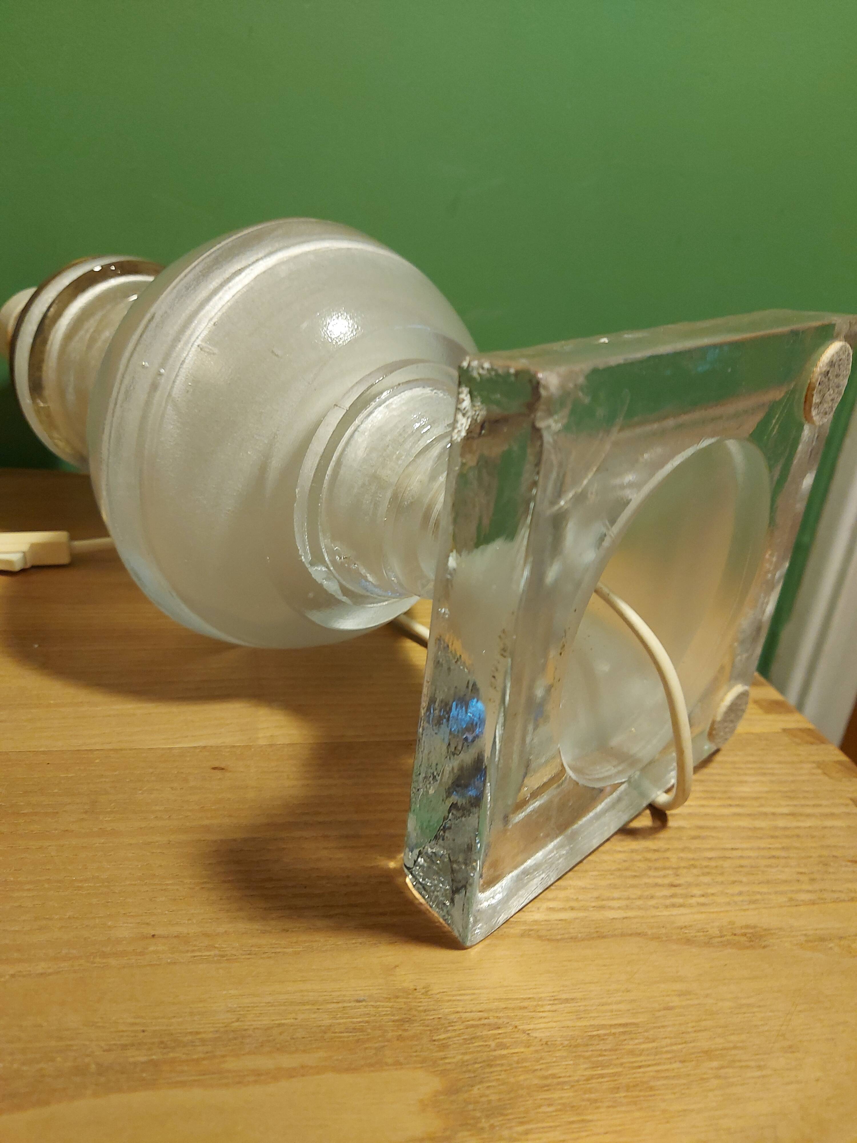Lamp bases in blown glass, molded, Medici, baluster