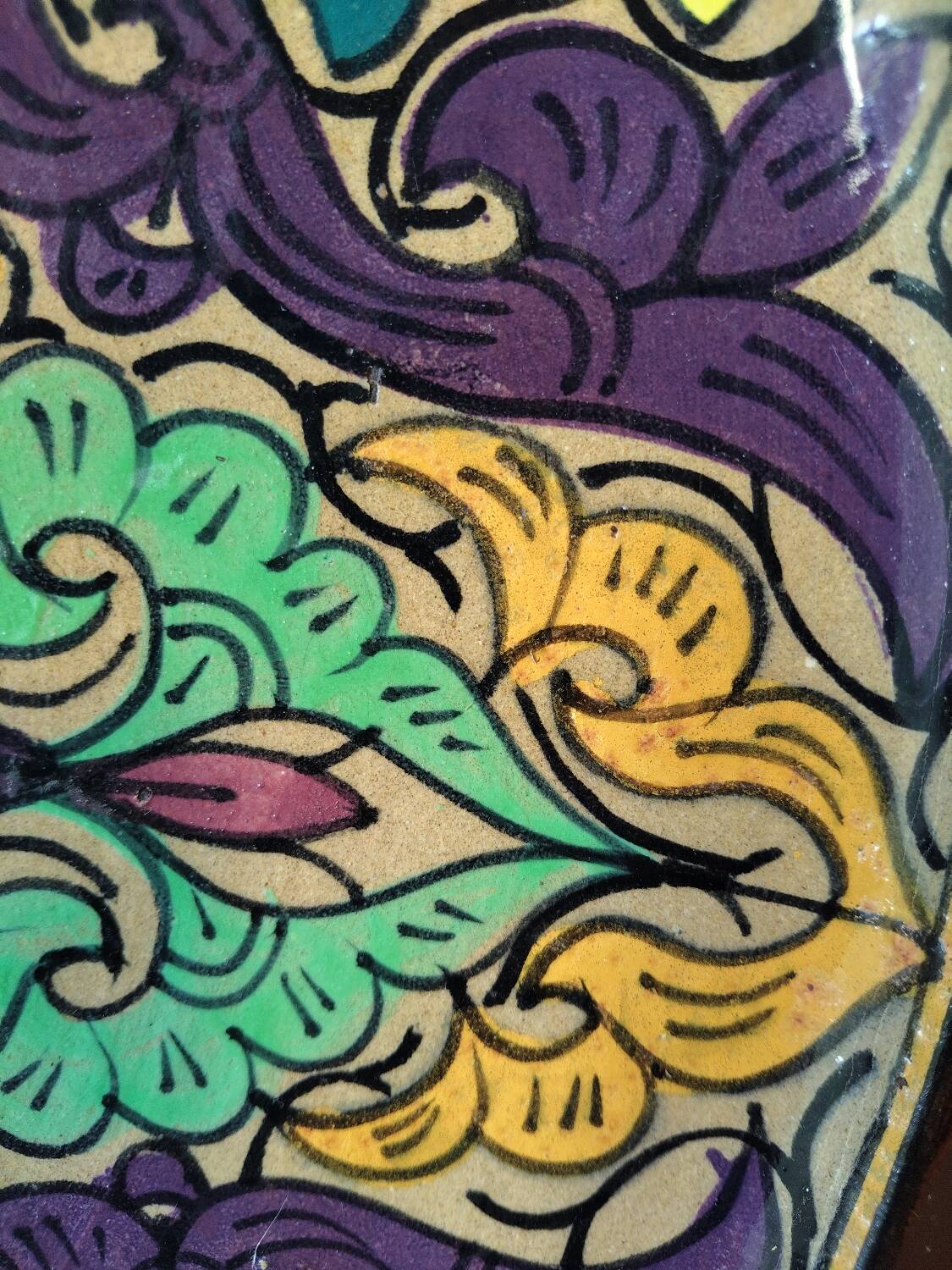 Large artisanal plate from Fès – 38 cm – Painted Moroccan ceramic