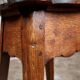 Pair of scalloped oak stools, France, early 20th century