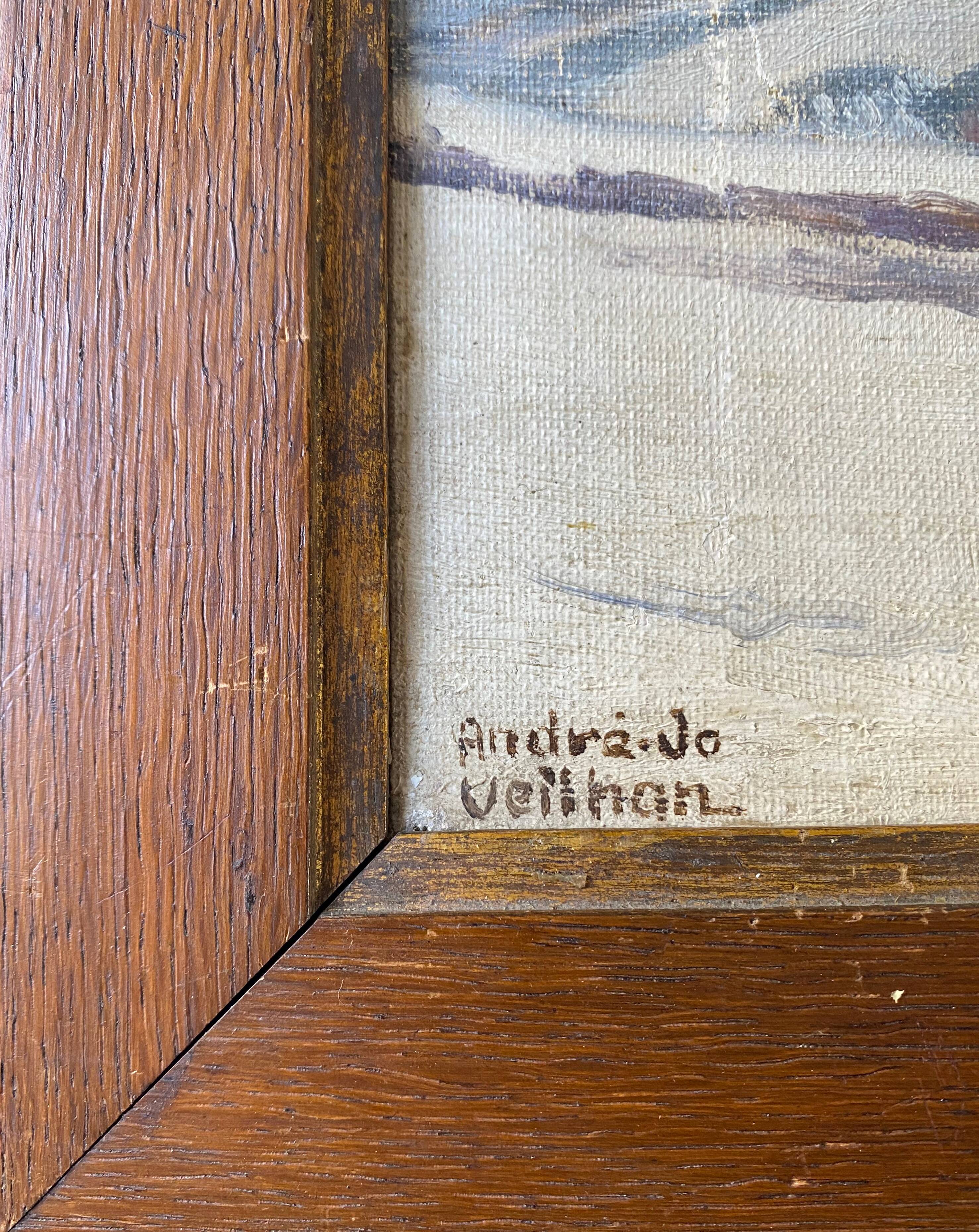 Painting "Snow landscape" by Veilhan Les Rousses (Jura)