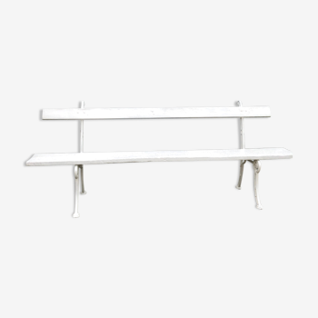 White garden bench