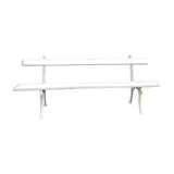 White garden bench