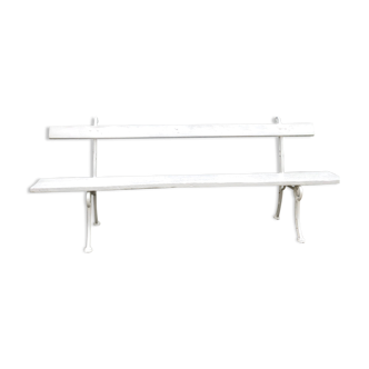 White garden bench