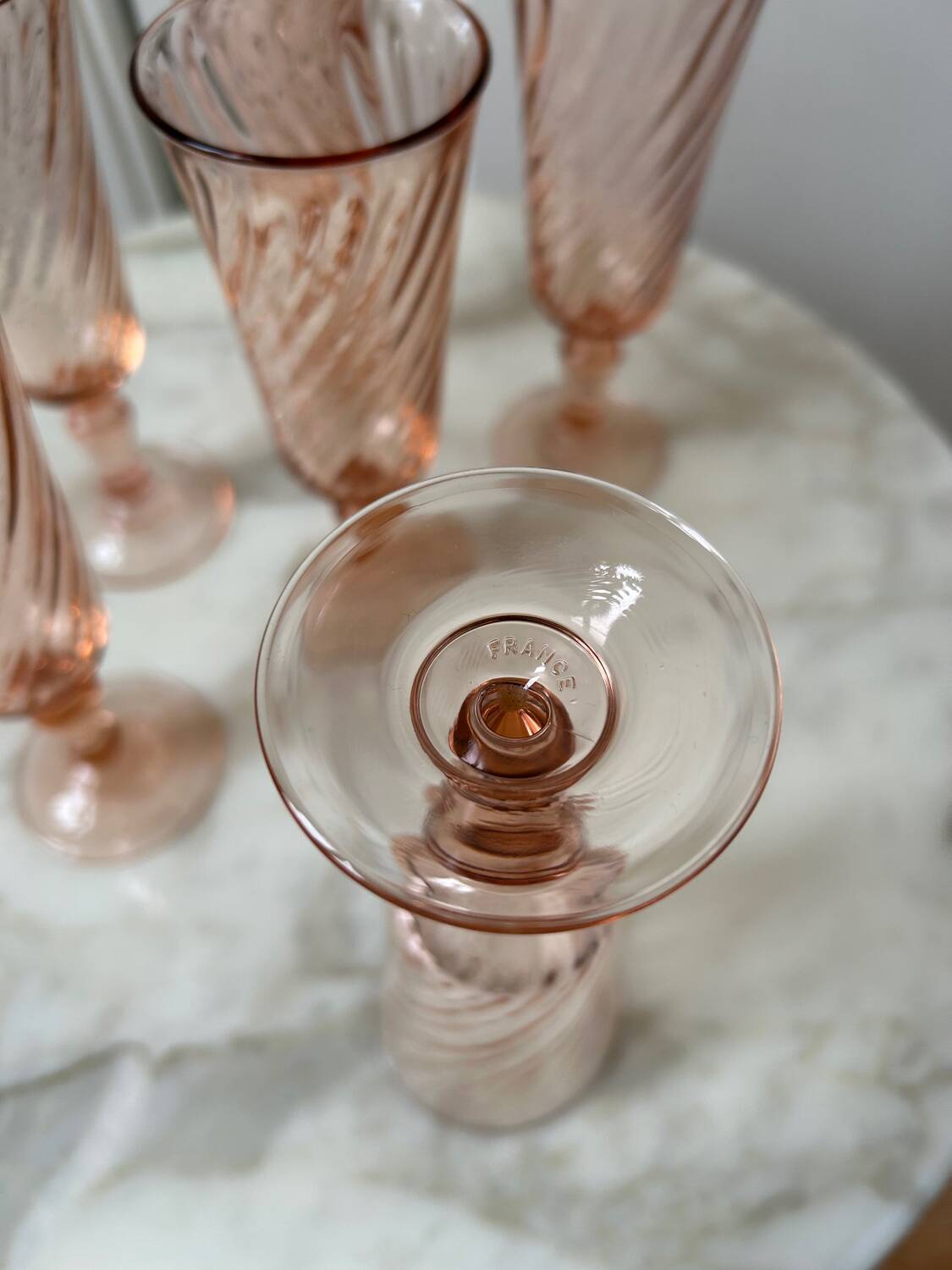 Set of 6 Rosaline champagne flutes