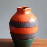 German ceramic orange vase from the 60s