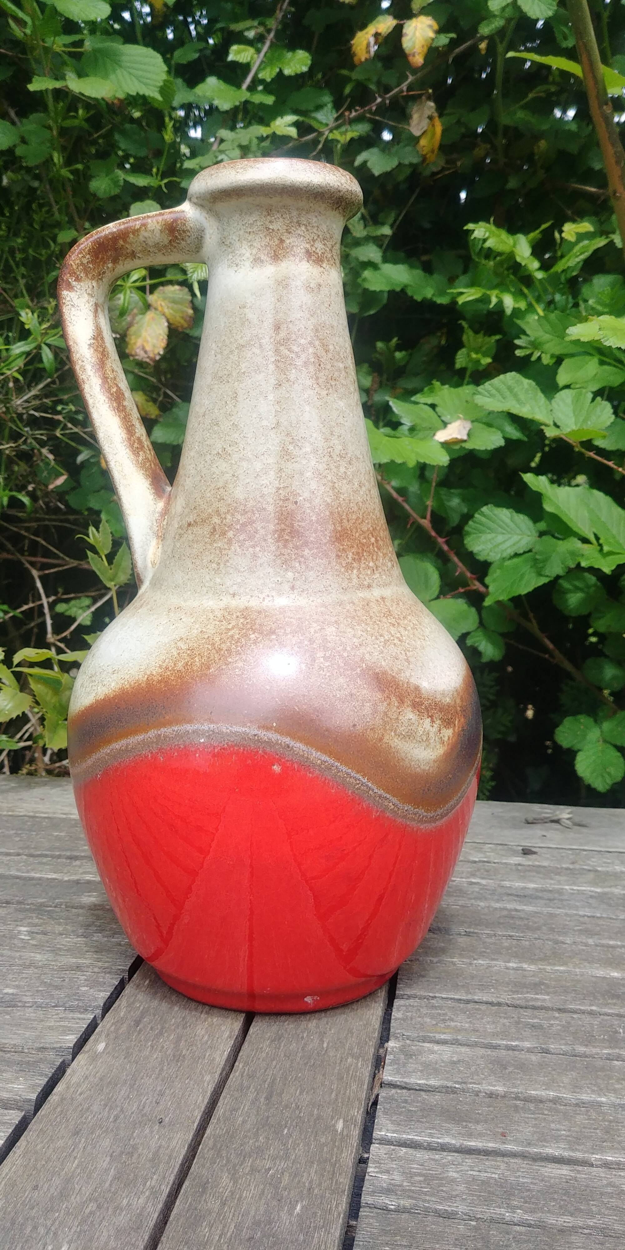 Glazed ceramic vase Vintage W.Germany 70s