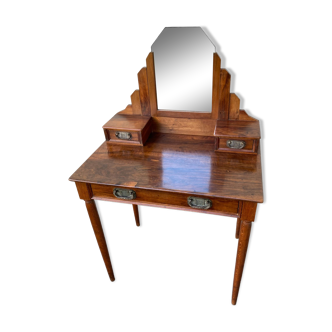 Polished 1930s walnut dressing table