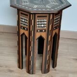 Octagonal pedestal in marquetry