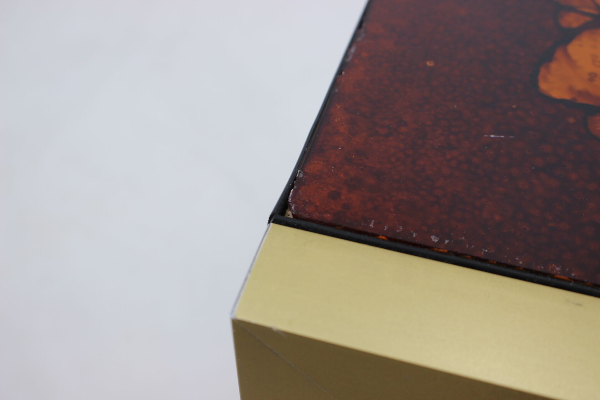 1960s italian brass and glass side table