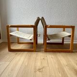Iconic set of 2 safari armchairs by karin mobring and their coffee table – vintage ikea design in solid pine, vintage