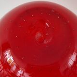 Murano - clear red vase - bullicante technique - mcm 1950s 1960s - contemporary design