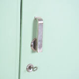Turquoise Bauhaus three door wardrobe made in 1930s Czechia by Vichr a spol.
