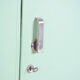 Turquoise Bauhaus three door wardrobe made in 1930s Czechia by Vichr a spol.