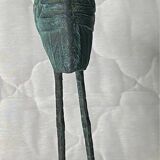 Bronze crane sculpture