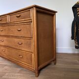 Commode en rotin vintage