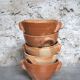 Set of 5 large sandstone bowls signed