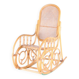 Chaise à bascule en rotin
