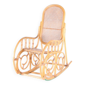 Chaise à bascule en rotin