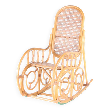 Chaise à bascule en rotin