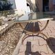 Vintage coffee table in green marble and brass in the style of Maison Jansen.