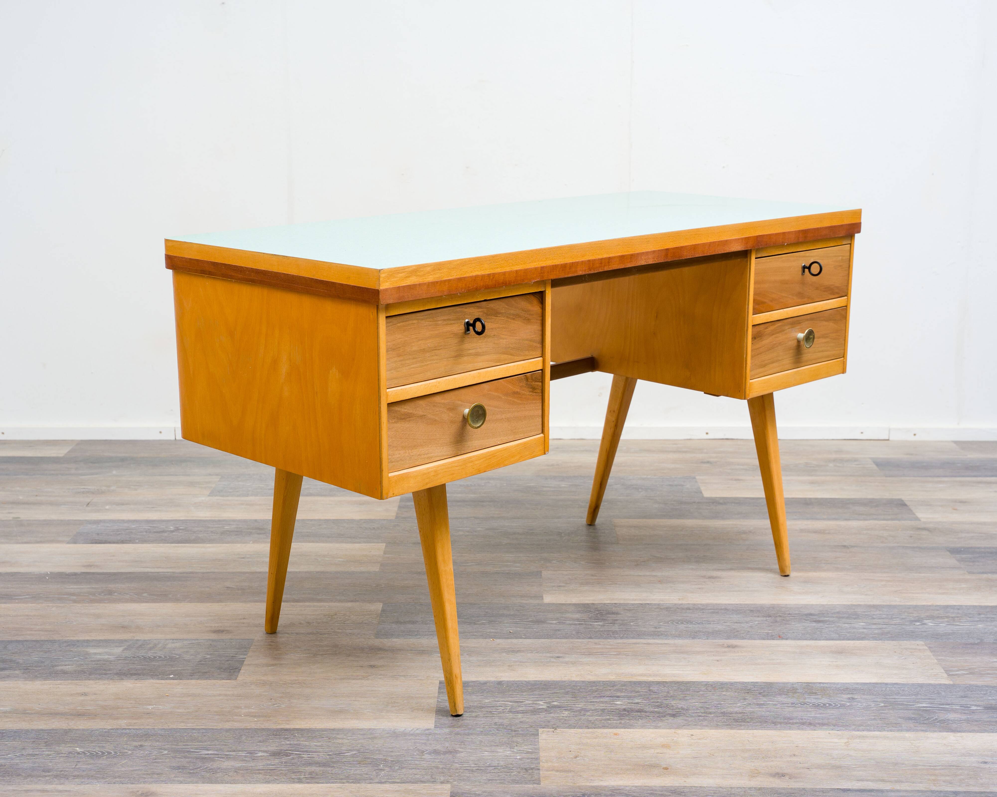 1950s desk, beech/resopal. Manufacturer: Ekawerk