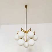 Mid Century brass Sputnik chandelier by Kaiser Leuchten