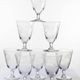 8 engraved crystal wine glasses with a floral design, Bohemia, early 20th century.