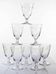 8 engraved crystal wine glasses with a floral design, Bohemia, early 20th century.