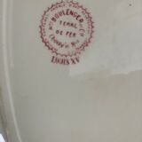 Old long dish in earthenware, iron earth, H.B. & Cie service Louis XV