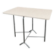 Folding table with chrome and pink formica.