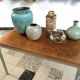 Copper side table with abstract relief from Opal Möbel, West-Germany 1960s