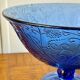Bluish glass fruit bowl