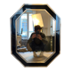 Chrome and blue lacquer mirror, 1970s