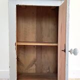 Antique Bedside Table in Weathered Grey Wood