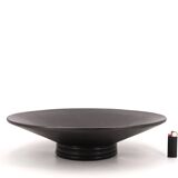 Black ceramic centerpiece on foot, La Bergerie Vallauris